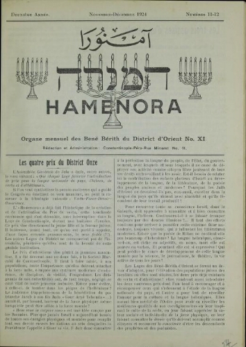 Hamenora. novembre - décembre 1924 Vol 02 N° 11-12